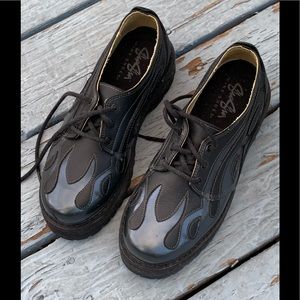 Men’s Blue Flame Goth Shoes 9